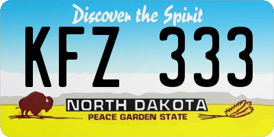 ND license plate KFZ333