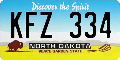 ND license plate KFZ334