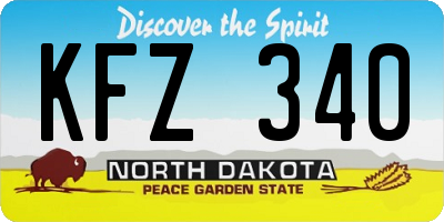 ND license plate KFZ340