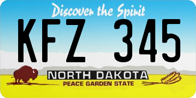 ND license plate KFZ345