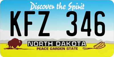 ND license plate KFZ346
