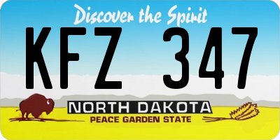 ND license plate KFZ347