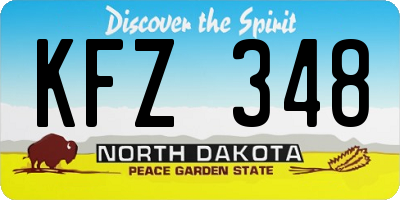 ND license plate KFZ348