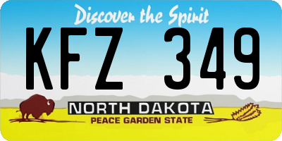ND license plate KFZ349