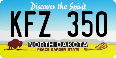 ND license plate KFZ350