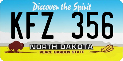 ND license plate KFZ356