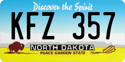 ND license plate KFZ357