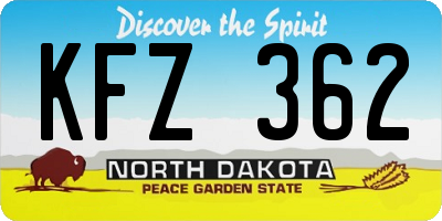 ND license plate KFZ362