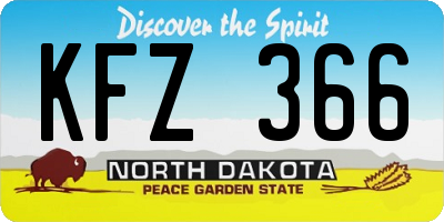 ND license plate KFZ366