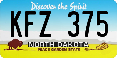 ND license plate KFZ375