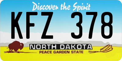 ND license plate KFZ378
