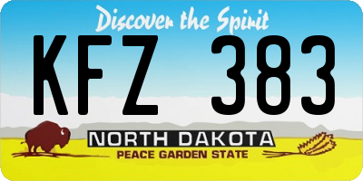 ND license plate KFZ383