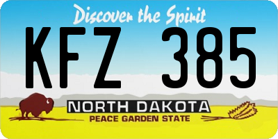 ND license plate KFZ385