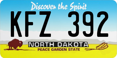 ND license plate KFZ392