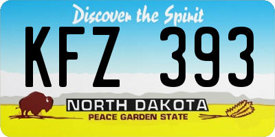 ND license plate KFZ393