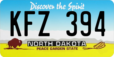 ND license plate KFZ394
