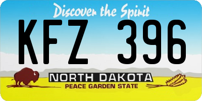 ND license plate KFZ396