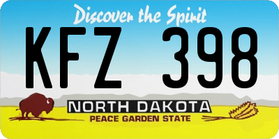 ND license plate KFZ398