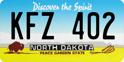 ND license plate KFZ402