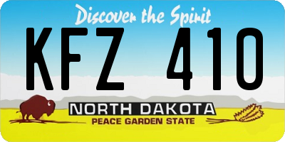 ND license plate KFZ410