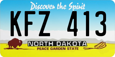 ND license plate KFZ413