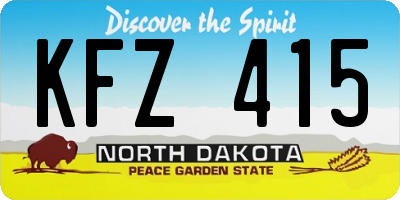 ND license plate KFZ415