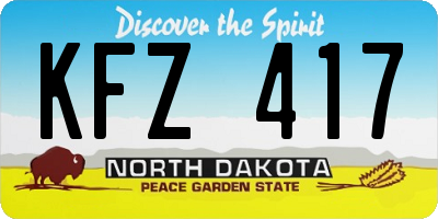 ND license plate KFZ417