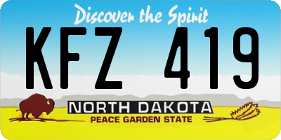 ND license plate KFZ419