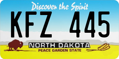 ND license plate KFZ445