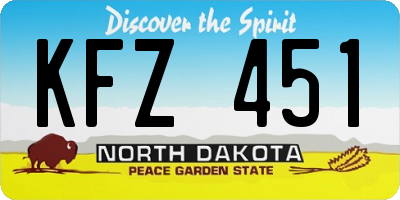 ND license plate KFZ451