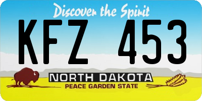 ND license plate KFZ453