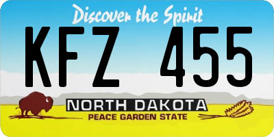 ND license plate KFZ455