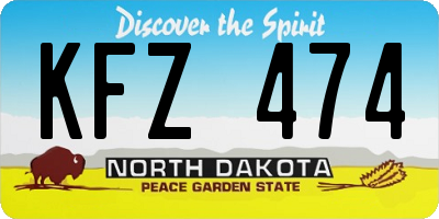 ND license plate KFZ474