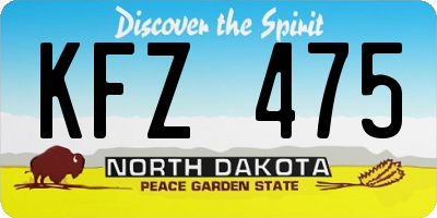 ND license plate KFZ475