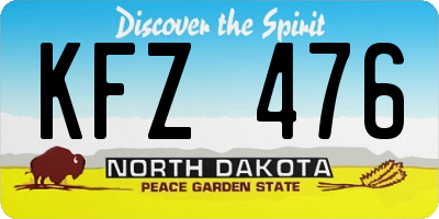 ND license plate KFZ476