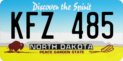 ND license plate KFZ485