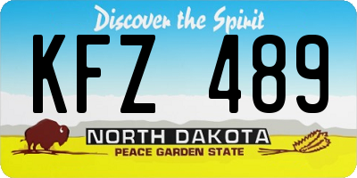 ND license plate KFZ489