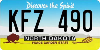 ND license plate KFZ490