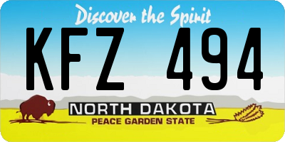 ND license plate KFZ494