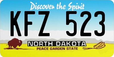 ND license plate KFZ523