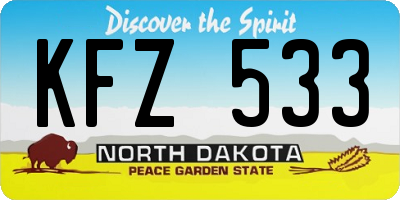 ND license plate KFZ533