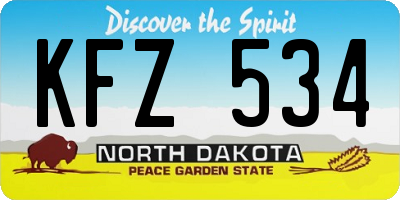 ND license plate KFZ534