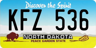 ND license plate KFZ536