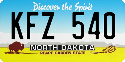 ND license plate KFZ540