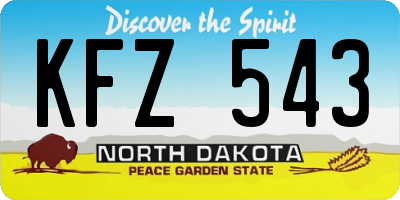 ND license plate KFZ543