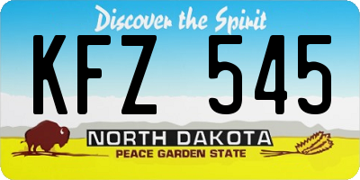ND license plate KFZ545