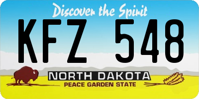 ND license plate KFZ548