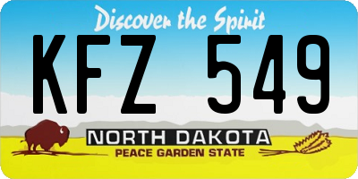 ND license plate KFZ549