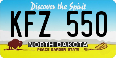 ND license plate KFZ550