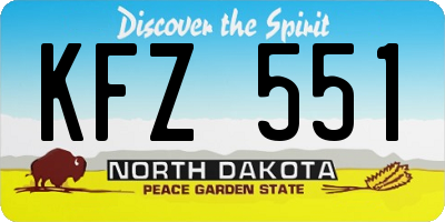 ND license plate KFZ551